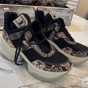 Michael Kors Black and Brown Patterned Sneakers